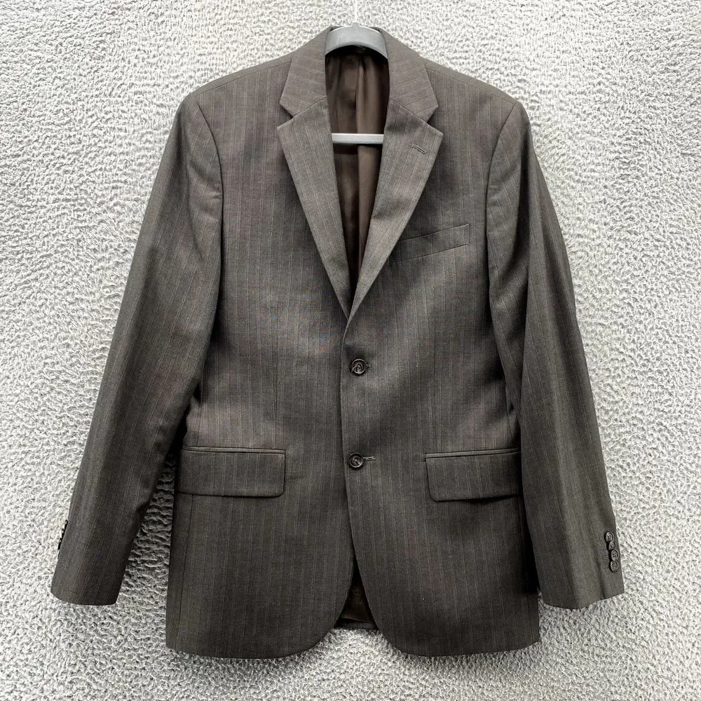 Banana Republic Blazer Mens 40R Brown Pinstripe Corpcore Bussiness Office Coat‎